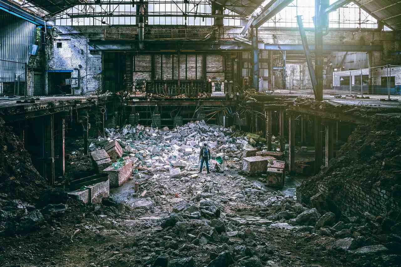 usine, démolition, destruction